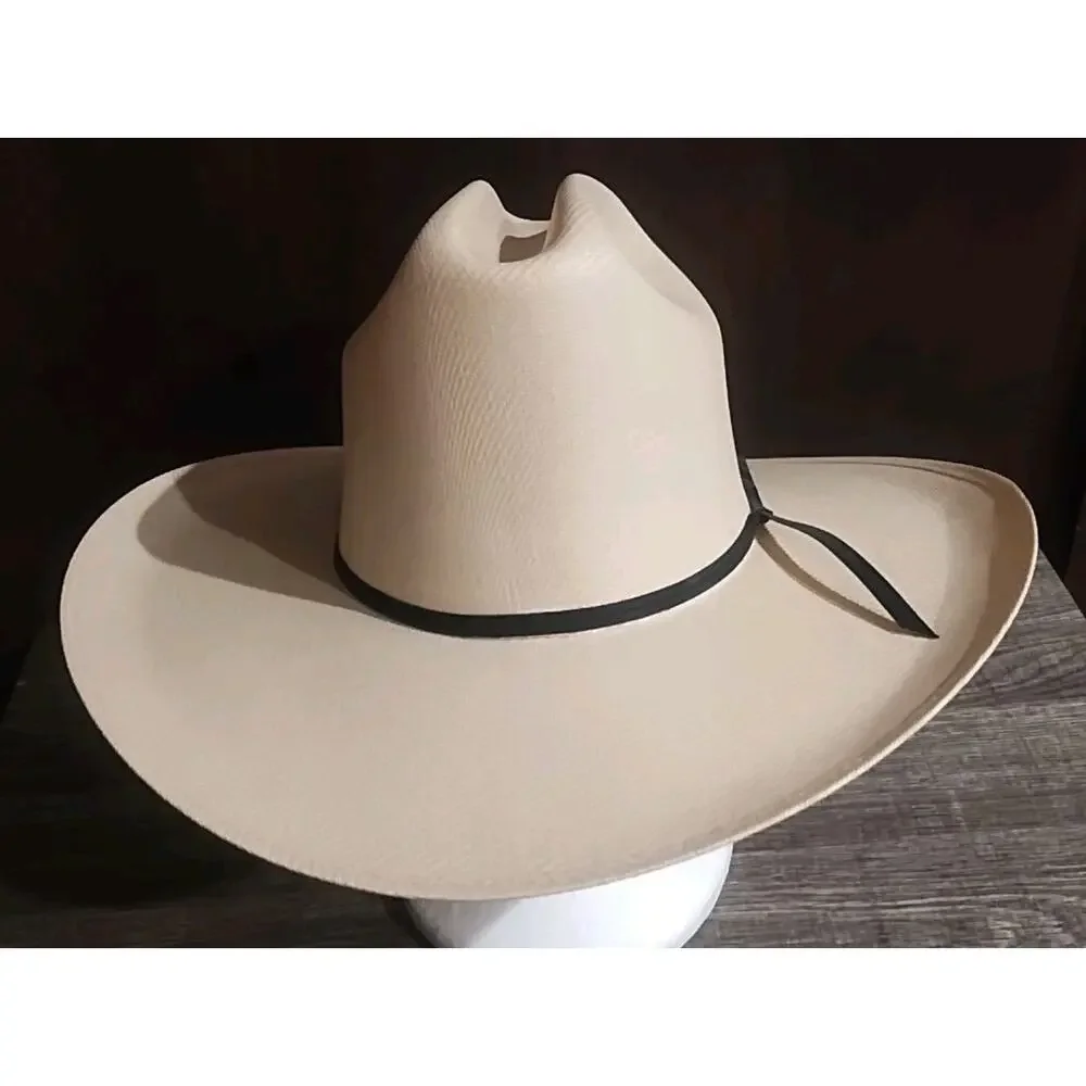Alamo Hat Co 7 1/8 Khaki Beige USA Summer Lightweight Straw Cowboy Western Hat - Picture 5 of 9